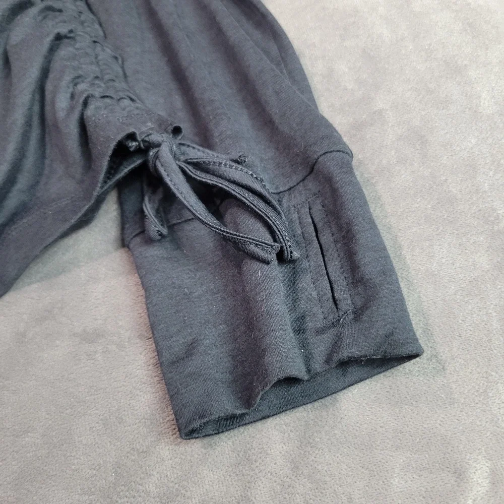 Avia‎ Womens XL Baseball Mom Graphic Long Sleeve Tee Gray Ruched Thumbhole